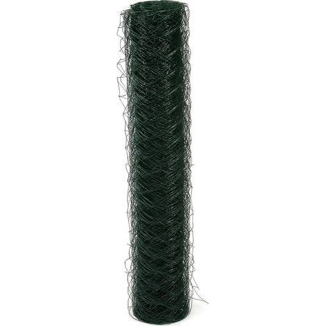 PVC Coated Chicken Wire Mesh Fencing 2" X 24" - 25M Roll (Green Poultry Net)