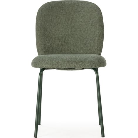 ROMANE - Lot de 4 chaises pieds en métal - Vert (1/5)