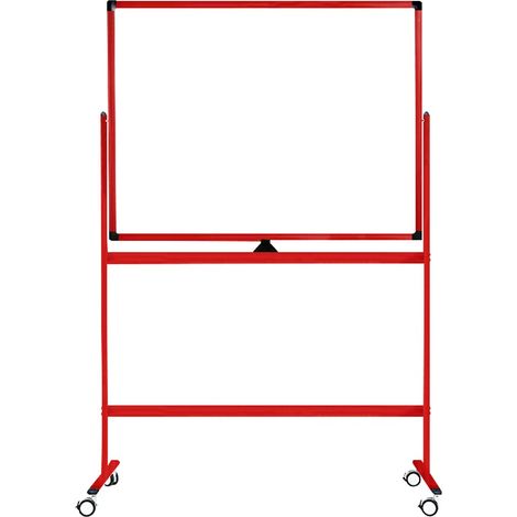 Pizarra blanca móvil 100x150 cm - Doble cara - Roja (1/5)
