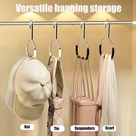Porte-Écharpes Cintres Anti-Glissement-8, Noir Blanc,Standard, Gain Place Placard Dressing Cravates Ceintures, Organisateur Lumiryn (1/5)