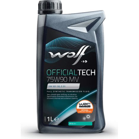 WOLF - Huile de transmission OFFICIALTECH 75W90 MV - Bidon d'1 litre - 1049036 - Ce produit de marque WOLF est neuf.