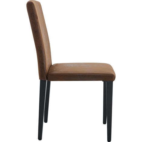 Set de 2 sillas de comedor modernas de tela marrón y metal negro 41x47x90 cm MODENUIT (1/5)