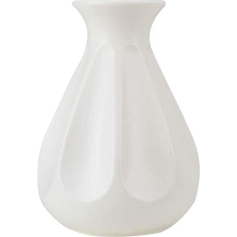 Vase Fleurs - Plastique - 13,5 x 13,5 x 20 cm - Diamètre 6 cm - Blanc - 1 Unité (1/5)