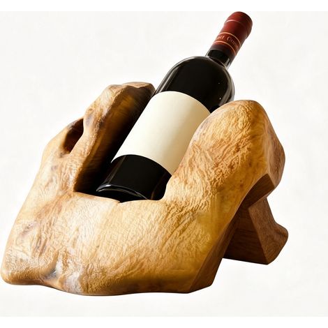 Botellero de vino vintage de madera para 1 botella 30 x 21 x 18 cm HOMVRA (1/5)