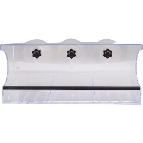 Mangeoire à oiseaux pour fenêtre, plateau rectangulaire transparent, ventouse puissante pour fenêtre ou balcon (1/3)