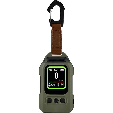 Detector portátil de monóxido de carbono 3 en 1, con una duración de batería de hasta 300 horas y equipado con linterna de emergencia, ideal para acampar y viajar. (1/5)