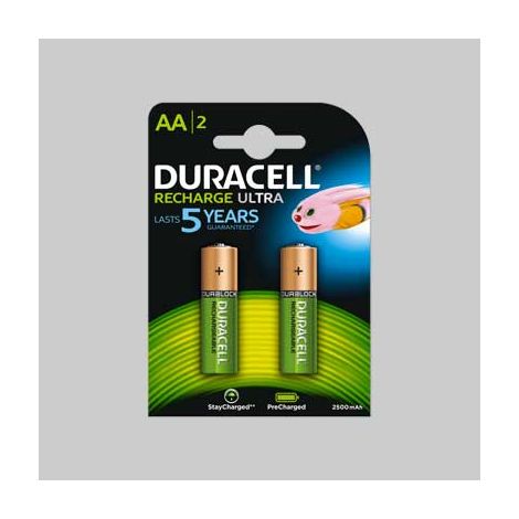 PILE RICARIBILI 'DURALOCK' STILO 2400 mAh - Blister 2 Pezzi - DURACELL