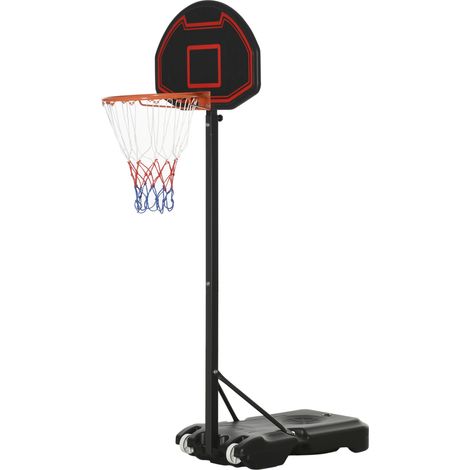 Panier de basket pliable cm pour salon basket-ball, hauteur réglable, base lestable, très noir, 195-250 (1/5)