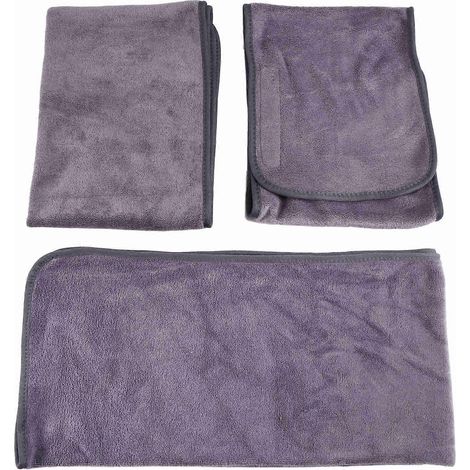Kosmetiksalon-Handtuchset bestehend aus einem Shampoo-Handtuch, einem Haarband und einem Badetuch. (1/5)