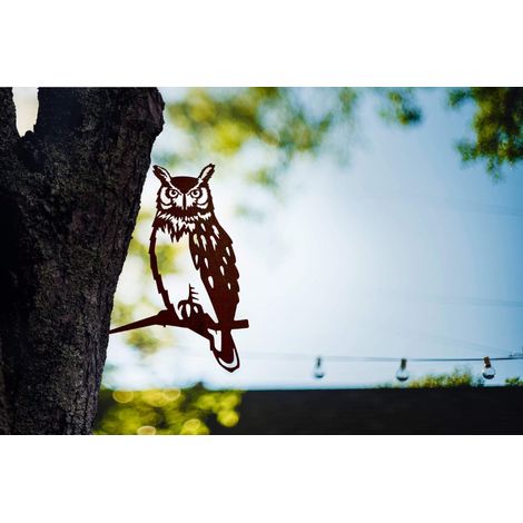 Metalleneule für Garten und Außenbereich – dekorative Wandsilhouette (schwarz) (1/5)