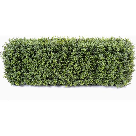 Plante artificielle haute gamme Spécial extérieur/Buis artificiel Haie de structure en métal coloris vert - Dim : 62 x 25 x 95 cm (1/3)