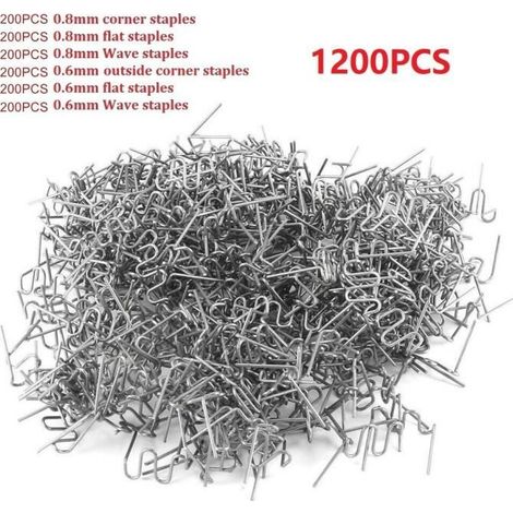 Clou de soudage à onde plate pour Machine à souder le plastique, 1200 pièces, Kit de réparation de pare-chocs (1/3)
