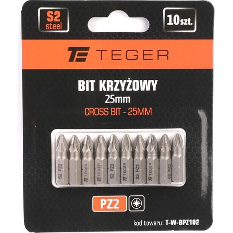 Punta a croce PZ 25 mm/PZ2 (set da 10) / teger
