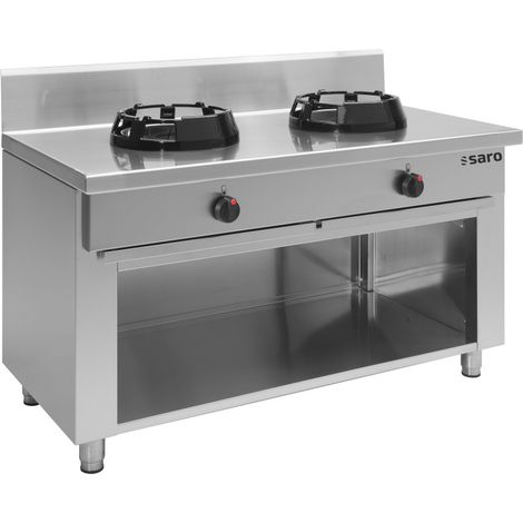 Cuisinière wok gaz - 2 brûleurs - 42 kW - CC/02 - Saro