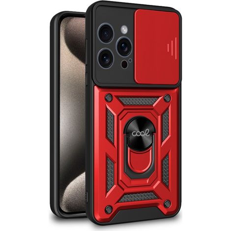 Carcasa COOL para iPhone 15 Pro Max Hard Ring Rojo