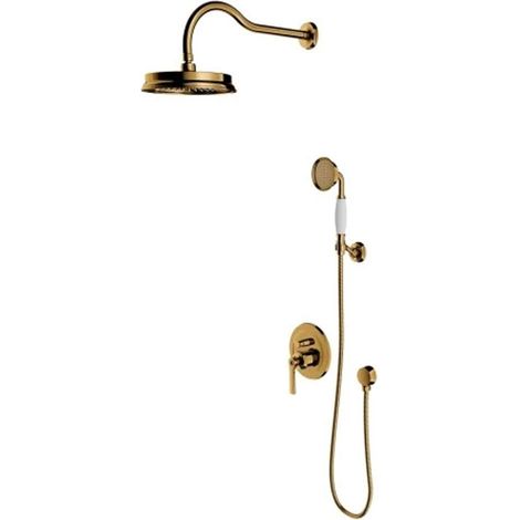 OMNIRES Armance - Duschset mit Unterputzarmatur, mit Einbaukörper, Durchmesser 22,5 cm, Gold SYSAM10GL (1/2)
