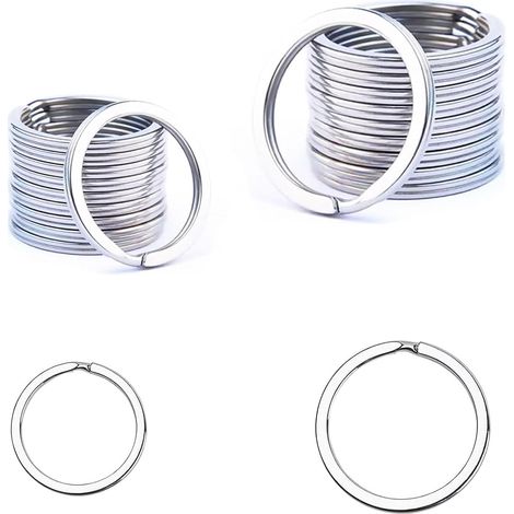 20 llaveros planos de 20 mm y 30 mm para todo tipo de llaves, manualidades y proyectos de bricolaje.