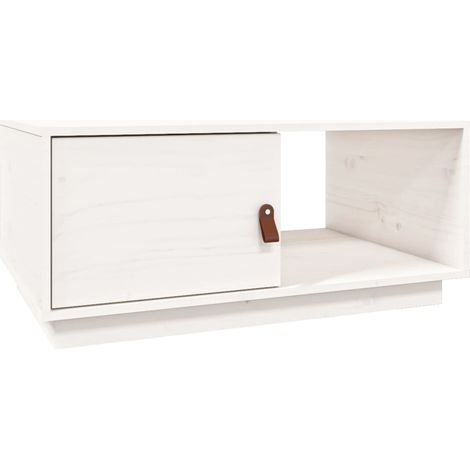 Maison Exclusive - Couchtisch Weiß 80x50x35,5 cm Massivholz Kiefe