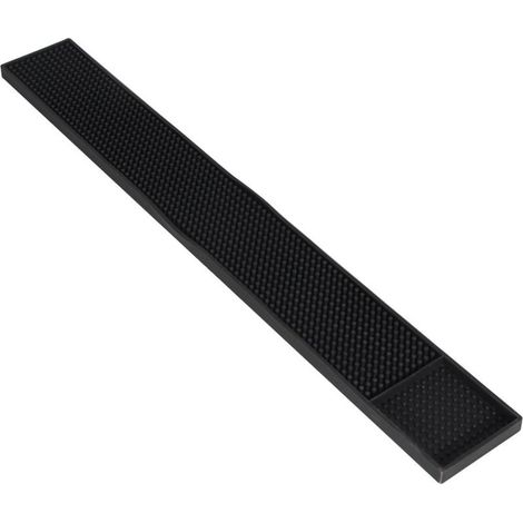 Tapis de séchage en silicone noir antidérapant pour bar et cuisine, résistant à la chaleur – 60 × 8 cm (1/5)