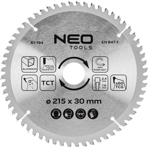 Lama per sega circolare Widia, 215 x 30 mm, 60 denti, per alluminio