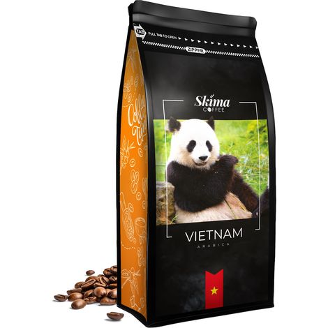 Chicchi di caffè 1 kg Vietnam 100% Arabica Tostati freschi per macchina da espresso + omaggio (1/5)