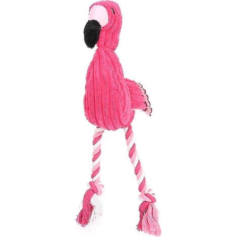 Interaktives Kauspielzeug für kleine Hunde, niedliches Flamingo-Design, mit Quietscher. (1/4)