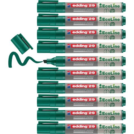 edding 29 EcoLine pennarello per lavagna bianca, colore: Nero 1-5mm Green (1/5)