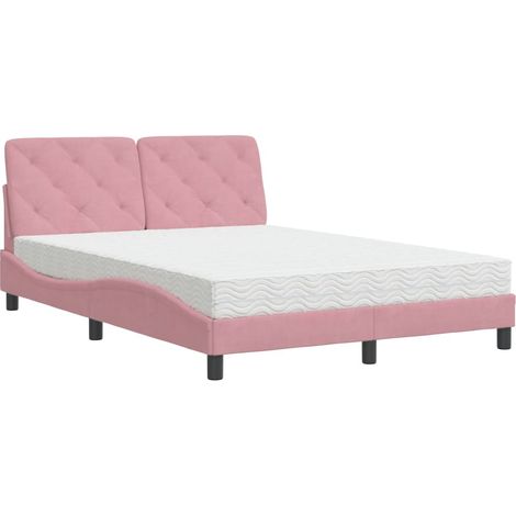 Maison Exclusive - Letto con Materasso Rosa 120x200 cm in Velluto (1/5)