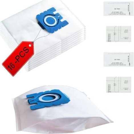 Packung mit 16 Staubsaugerbeuteln, kompatibel mit Miele GN Serie 3D Effizienz S2 S4 S5 S6 S8, Complete C2/C3, Classic C1, 4 Motorfiltern (1/4)