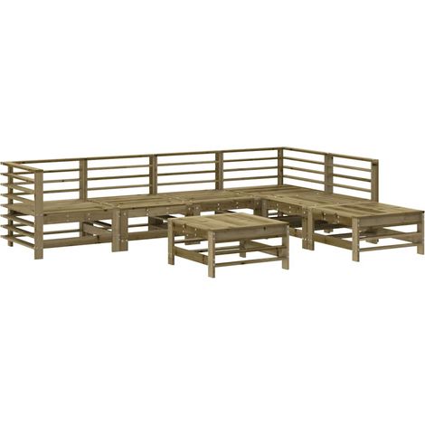 Maison Exclusive - 7-tlg. Garten-Lounge-Set Kiefernholz Imprägnie (1/5)
