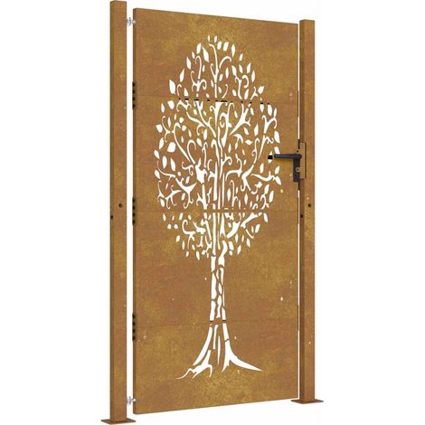 Maison Exclusive - Gartentor 100x175 cm Cortenstahl Baumdesign