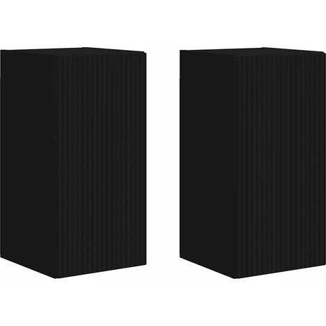 Mobile porta TV da parete moderno 30 x 31 x 60 cm stile minimalista pratico spazio di archiviazione in legno multistrato nero 020054952