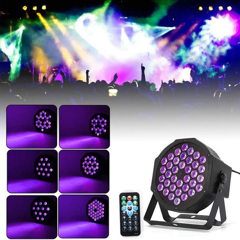 Lampe noire UV 36 LED avec télécommande, éclairage de scène 72 W Lampe noire Headlight pour soirée scène KTV Club Disco Anniversaire (1/5)