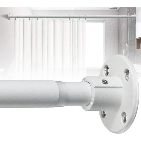 Barre à rideau 70-230cm, Barre de Tension Extensible Barre de Rideau de Douche Mat Blanc pour Salle de Bain, Fenêtre, Penderie (1/5)