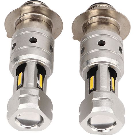 Ampoule LED H6 H6M P15D pour moto, double lentille optique, 100 W, ultra-lumineuse, pour phare de quad ou SSV, lumière jaune 3000 K (1/5)