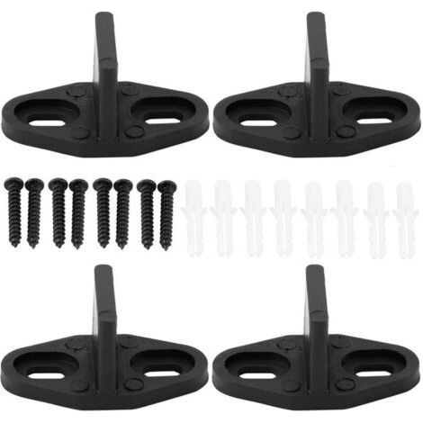 Ulisem Heavy Duty Floor Guides, Door Guide, Wall Mounted Floor Guide, Adjustable with Screws, Suitable for Cabinet Doors, Wooden Doors, Barn Doors, Set of 4, Black (1/4)