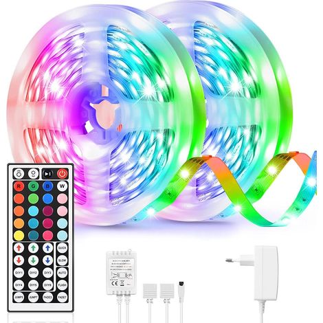 Striscia LED RGB da 15 m con 8 modalità di colore, LED SMD 5050, 230 V, per cucina e bagno. (1/5)