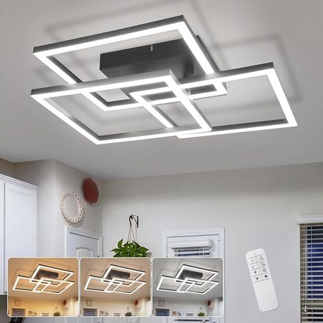 GBLY LED Plafón Regulable Plafón Moderno con Mando a Distancia Diseño Cuadrado 31W para Salón Dormitorio Cocina Oficina (1/5)