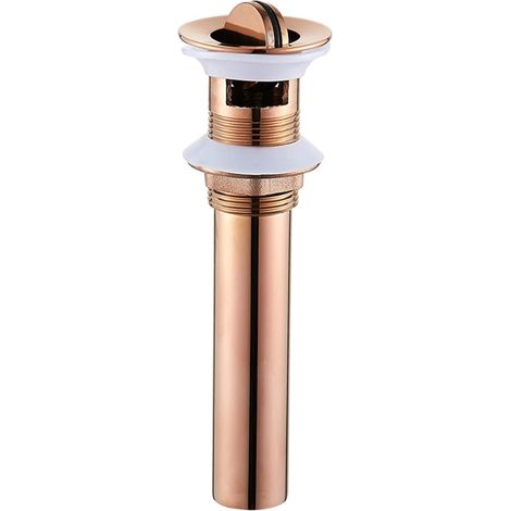 Cache trop-plein, 21x6,6 cm, laiton, doré, pop-up, pour lavabo (1/5)