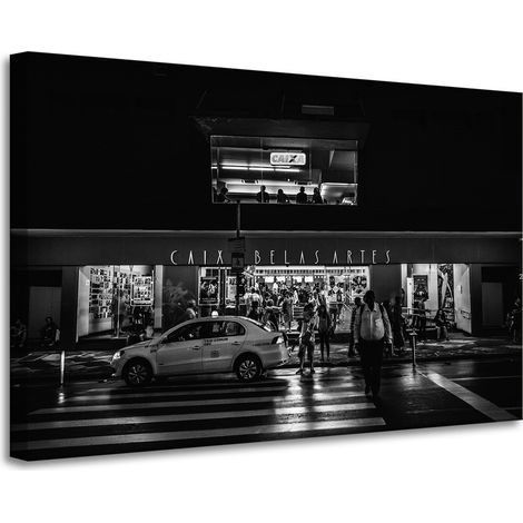 Lienzo impreso Arquitectura Taxi Calle 90x60 cm