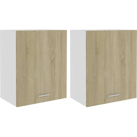 Set di 2 pensili da cucina funzionali 50 x 31 x 60 cm in legno multistrato rovere sonoma 020047843