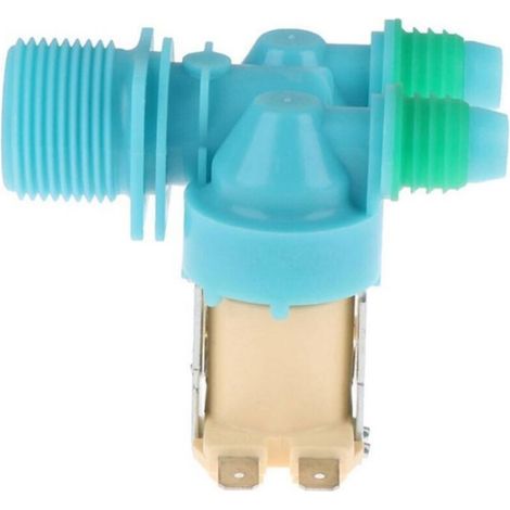 Electrovanne Double Tete - Vanne D Entree Eau Pour Machine A Laver - 220 V - 50 Hz - 2 X 1/2 Pouces - Lot De 1 (1/4)