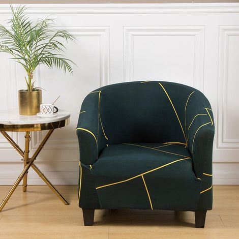 Housse De Fauteuil Extensible Housse De Chaise Imprimé Amovible Lavable Housse De Canapé Modern Revêtement De Fauteuil Pour Comptoir De Bar Salon Salle À Manger Réception Bureau (19) (1/5)