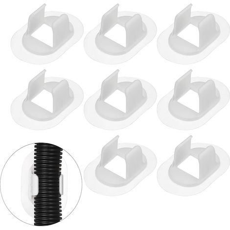 8 Pcs Support De Tuyau De Vidange De Machine À Laver (Adapté Aux Tuyaux De 22-28 mm OD) - Support De Guidage Autocollant Sans Perçage Pour Tuyau De Vidange De Lave-Linge/Bac À (1/5)