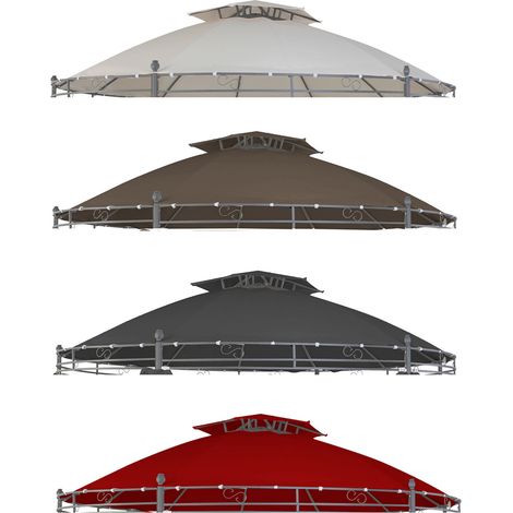 Ersatz Dach für Pavilon rund ⌀3,5m-MMC3621-rot-var (1/2)