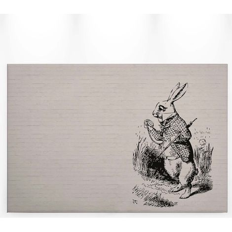 Tableau cuisine dessin lapin dans la nature | Tableau lapin noir & blanc | Tableau sur toile parfait pour couloir & chambre enfant - 0,9 x 0,6 m (1/5)