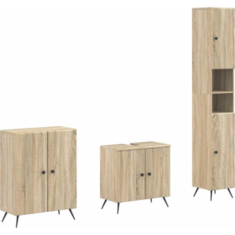 Maison Exclusive - Set di armadietti da bagno in 3 pezzi BREDA Rovere Sonoma (1/5)