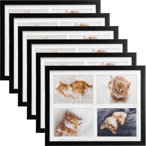 6x cadre photo collage pour 4 photos Galeria, 10x15cm, noir