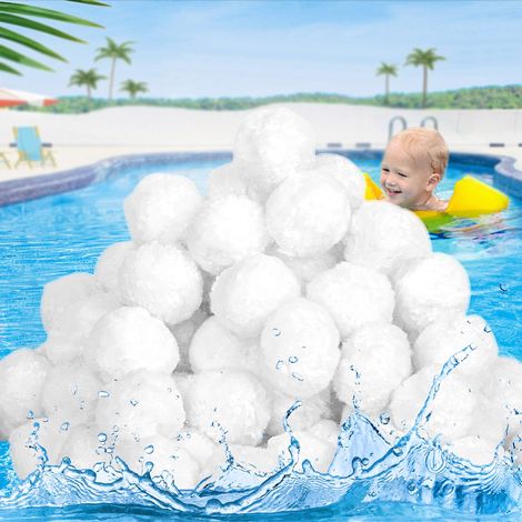 Balle Filtrante Piscine, 1300g Boule Filtrante Pompe Piscine Remplace 45kg Sable de Filtration, Réutilisable Pool Filter Ball avec Filet à Linge, Filtration Piscine pour Systèmes de Filtration (1/5)
