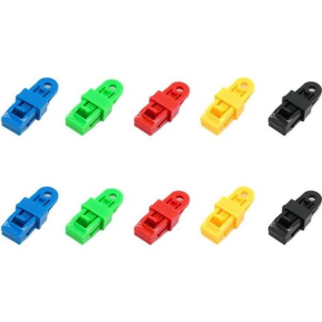 Set di 10 clip per teloni, clip/fascette/tenditori elastici per teloni, maniglia di bloccaggio robusta e regolabile per teloni e vele ombreggianti (10 pezzi)